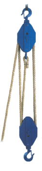 Obecný kladkostroj ruční K11, nosnost 2t,pro textilní lano ( bez lana) - 1