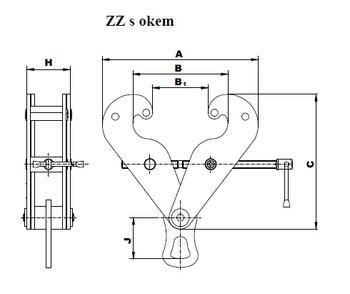 Šroubovací svěrka ZZ-O 2 t, 270-360 mm, s okem - 2