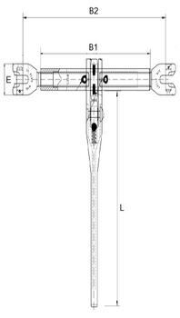 Řetězový napínák s vidlicí ŘNV průměr 8 mm, třída 10 - 2