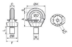 Šroubovací variabilní bod s montážním klíčem RSHVSXHT, M33x45, nosnost 4500kg, tř.10 - 2