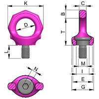 Šroubovací otočný bod bez klíče RUD VRS M12x18 mm, Nosnost:0,75t (2t) - 2/4