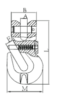 Zkracovací hák s vidlicí a pojistkou ZHVPE průměr 16 mm GAPA313, třída 8 - 2/2