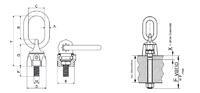 Šroubovací otočný a sklopný bod RUD VWBG-V M24 variabilní délka 40-255 mm,matice+podložka - 2/4