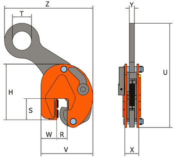 Nosníková svěrka BKW 1,5 t, 0-20 mm vertikální - 2