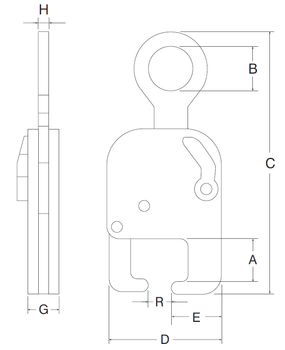 Kolejnicová svěrka CRC 1,5t, 40-75mm - 2