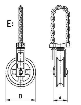 Zednická kladka Z500/E s řetězem - 2