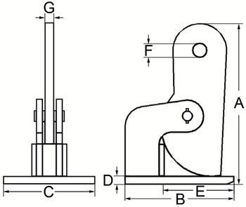 Horizontální svěrka CHHK 1 t, 0-60 mm, výkyvná hlava - 2