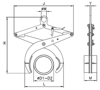 Svěrací kleště UKT 250kg, 40-150 mm - 2