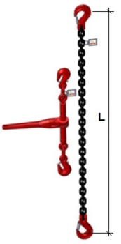 Stahovací řetězová sestava typ č.2 průměr 10 mm, délka 2,5 m, třída 10 GAPA - 2