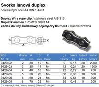 Lanová svorka nerezová DUPLEX, průměr 5 mm, A4, Aisi 316 - 3/3