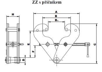 Šroubovací svěrka ZZ 2 t, 270-360 mm s příčníkem - 3